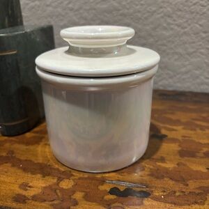 Butter Bell Crock | white / iridescent / rainbow